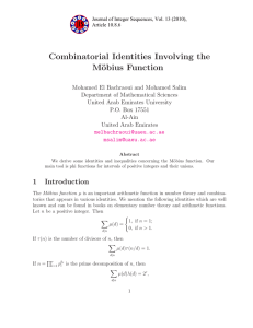 Combinatorial Identities Involving the M¨ obius Function