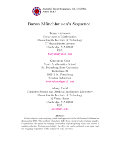 Baron M¨ unchhausen’s Sequence