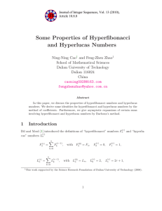 Some Properties of Hyperfibonacci and Hyperlucas Numbers o and Feng-Zhen Zhao
