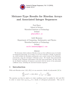Meixner-Type Results for Riordan Arrays and Associated Integer Sequences