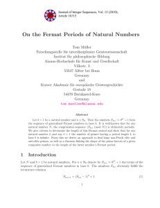 On the Fermat Periods of Natural Numbers