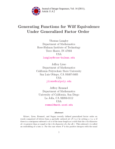 Generating Functions for Wilf Equivalence Under Generalized Factor Order