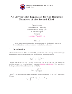 An Asymptotic Expansion for the Bernoulli Numbers of the Second Kind