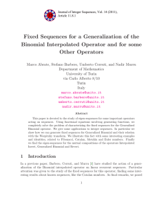 Fixed Sequences for a Generalization of the Other Operators