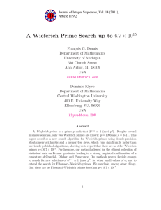 .7 × 10 A Wieferich Prime Search up to 6