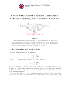 Series with Central Binomial Coefficients, Catalan Numbers, and Harmonic Numbers