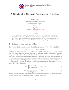 A Study of a Curious Arithmetic Function Bakir Farhi Department of Mathematics