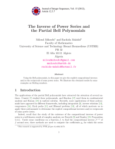 The Inverse of Power Series and the Partial Bell Polynomials