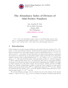 The Abundancy Index of Divisors of Odd Perfect Numbers