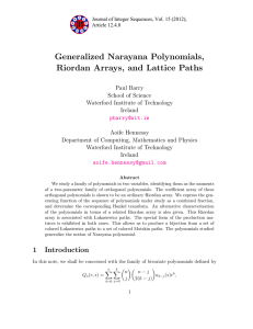 Generalized Narayana Polynomials, Riordan Arrays, and Lattice Paths