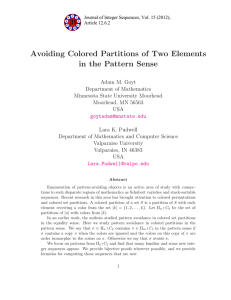 Avoiding Colored Partitions of Two Elements in the Pattern Sense