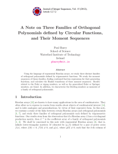 A Note on Three Families of Orthogonal and Their Moment Sequences