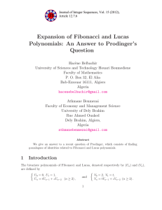 Expansion of Fibonacci and Lucas Polynomials: An Answer to Prodinger’s Question