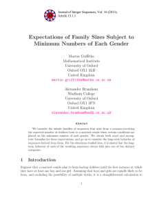 Expectations of Family Sizes Subject to Minimum Numbers of Each Gender
