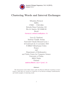 Clustering Words and Interval Exchanges