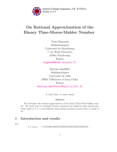 On Rational Approximation of the Binary Thue-Morse-Mahler Number