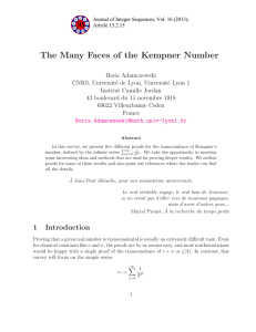 The Many Faces of the Kempner Number