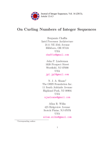 On Curling Numbers of Integer Sequences