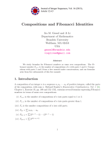 Compositions and Fibonacci Identities Ira M. Gessel and Ji Li Brandeis University