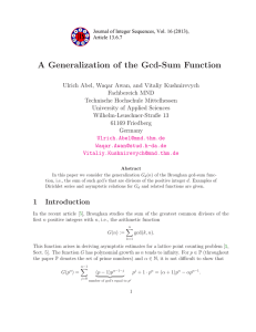 A Generalization of the Gcd-Sum Function