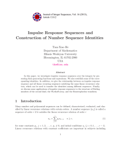 Impulse Response Sequences and Construction of Number Sequence Identities Tian-Xiao He