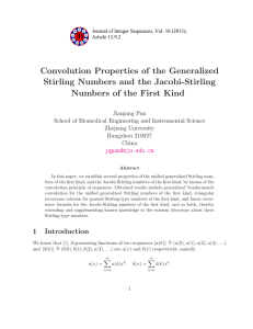 Convolution Properties of the Generalized Stirling Numbers and the Jacobi-Stirling