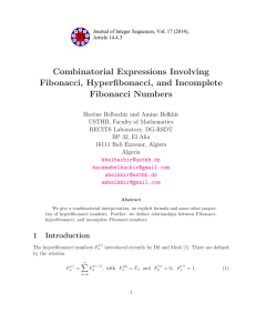 Combinatorial Expressions Involving Fibonacci, Hyperfibonacci, and Incomplete Fibonacci Numbers