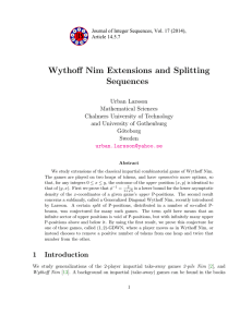 Wythoff Nim Extensions and Splitting Sequences