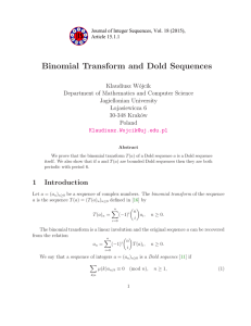 Binomial Transform and Dold Sequences