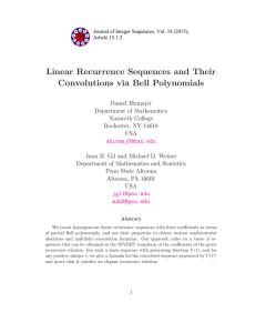 Linear Recurrence Sequences and Their Convolutions via Bell Polynomials