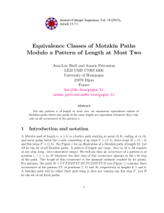 Equivalence Classes of Motzkin Paths Jean-Luc Baril and Armen Petrossian