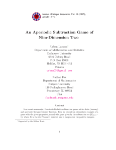 An Aperiodic Subtraction Game of Nim-Dimension Two