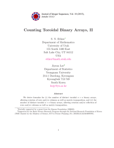 Counting Toroidal Binary Arrays, II