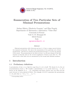 Enumeration of Two Particular Sets of Minimal Permutations