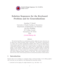 Solution Sequences for the Keyboard Problem and its Generalizations