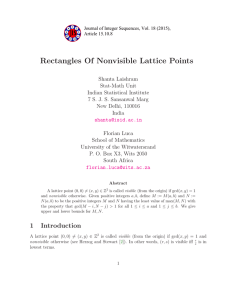 Rectangles Of Nonvisible Lattice Points