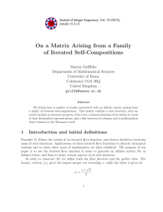 On a Matrix Arising from a Family of Iterated Self-Compositions