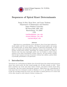 Sequences of Spiral Knot Determinants