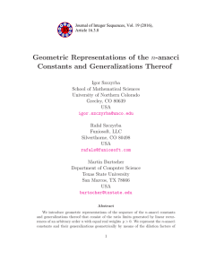 Geometric Representations of the n-anacci Constants and Generalizations Thereof