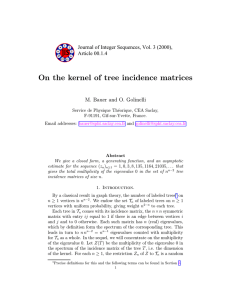 On the kernel of tree incidence matrices Article 00.1.4