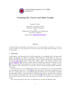 Counting Set Covers and Split Graphs Article 00.2.6 Gordon F. Royle