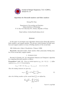 Journal of Integer Sequences, Vol. 4 (2001), Article 01.1.6