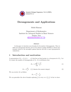 Derangements and Applications Mehdi Hassani Department of Mathematics