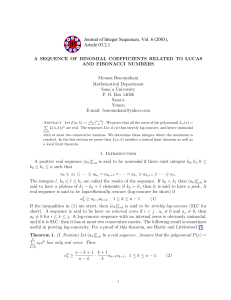 Journal of Integer Sequences, Vol. 6 (2003), Article 03.2.1