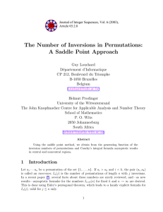 The Number of Inversions in Permutations: A Saddle Point Approach