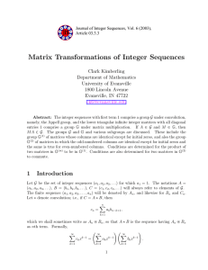 Matrix Transformations of Integer Sequences