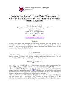 Computing Igusa’s Local Zeta Functions of Univariate Polynomials, and Linear Feedback