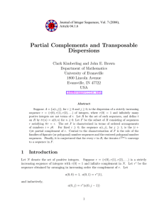 Partial Complements and Transposable Dispersions
