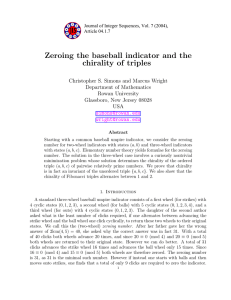 Zeroing the baseball indicator and the chirality of triples