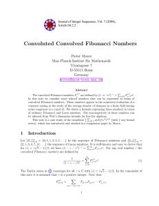 Convoluted Convolved Fibonacci Numbers Pieter Moree Max-Planck-Institut f¨ ur Mathematik